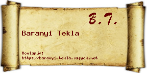 Baranyi Tekla névjegykártya